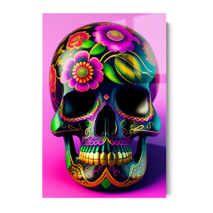 FLORAL SKULL - ACRYLGLAS