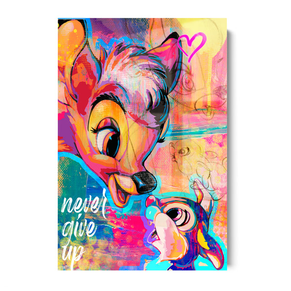 BAMBI NEVER GIVE UP - ACRYLGLAS